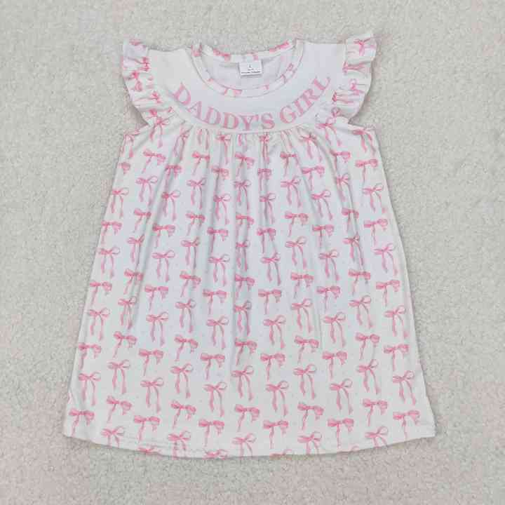 Length Summer One Piece Clothes- Girls' Short Sleeve Dress 