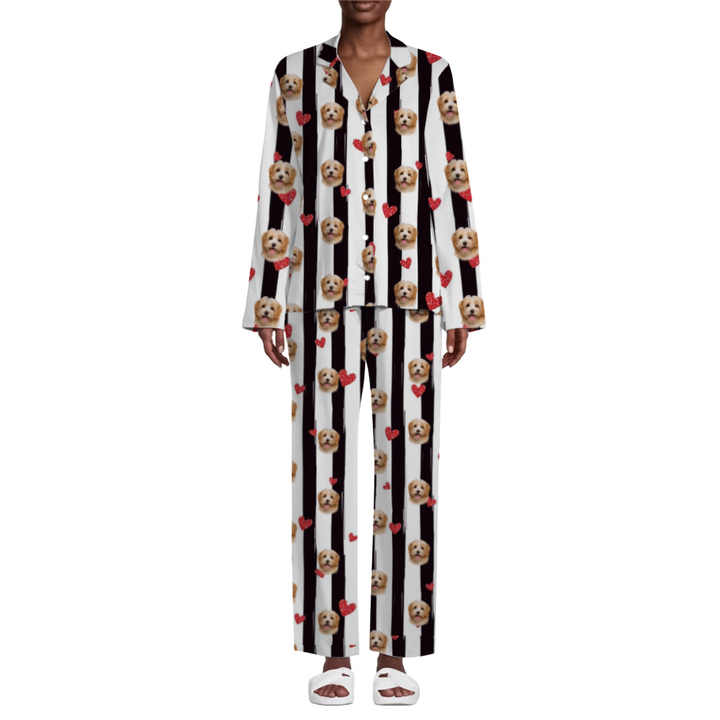 بيجامة للرجال من البوليستر بفتحة رقبة على شكل حرف