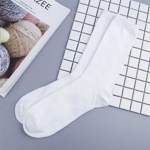 Men's White Work Dress Socks Crew Middle 