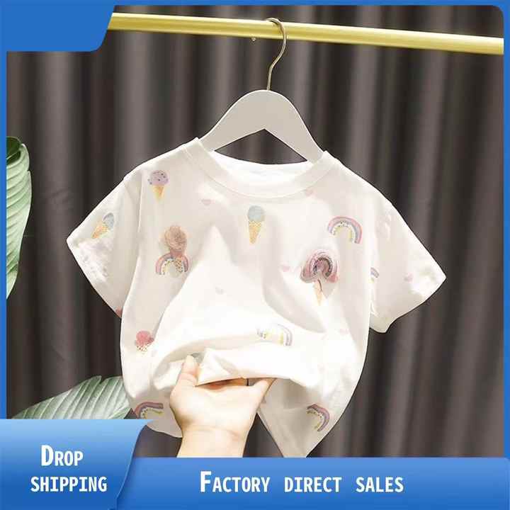 Cute and Soft Baby Skin Friendly Top-Girls' Short Sleeve T-Shirt
