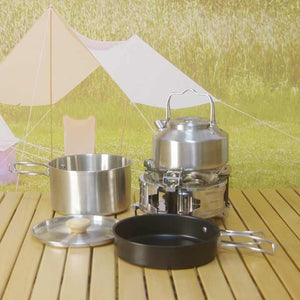 Portable Stainless Steel Camping Soup Pot Set 