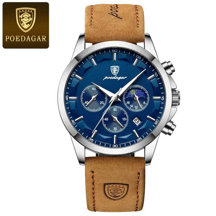 POEDAGAR Men's Quartz Watch Sports Water Resistant. 