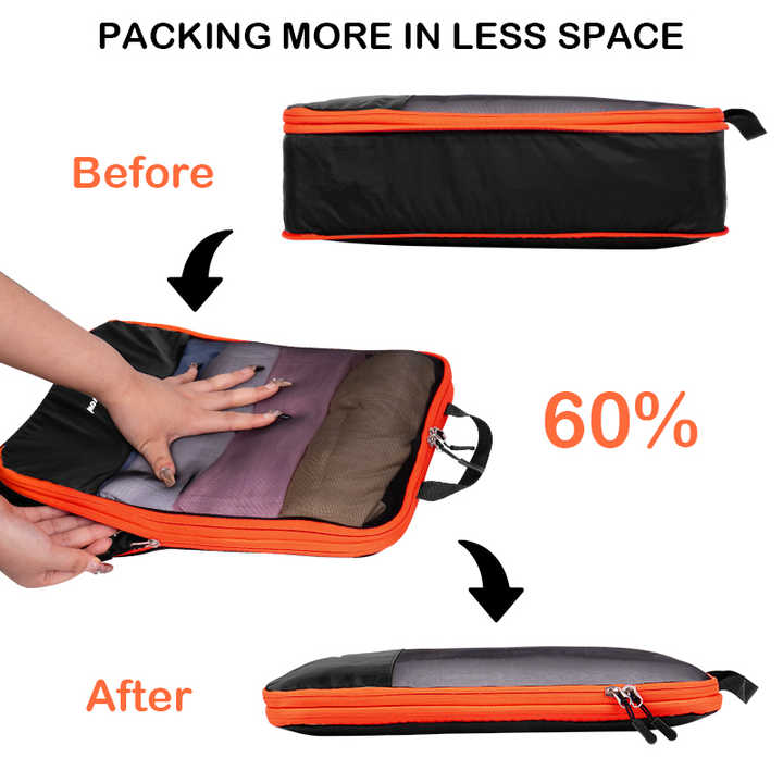 تصميم جديد 6 أو منظم الأمتعة مجموعة إكسسوارات السفر حقيبة ضغط -New Design 6 Piece Luggage Organizer Set Travel Accessories Compression Bag