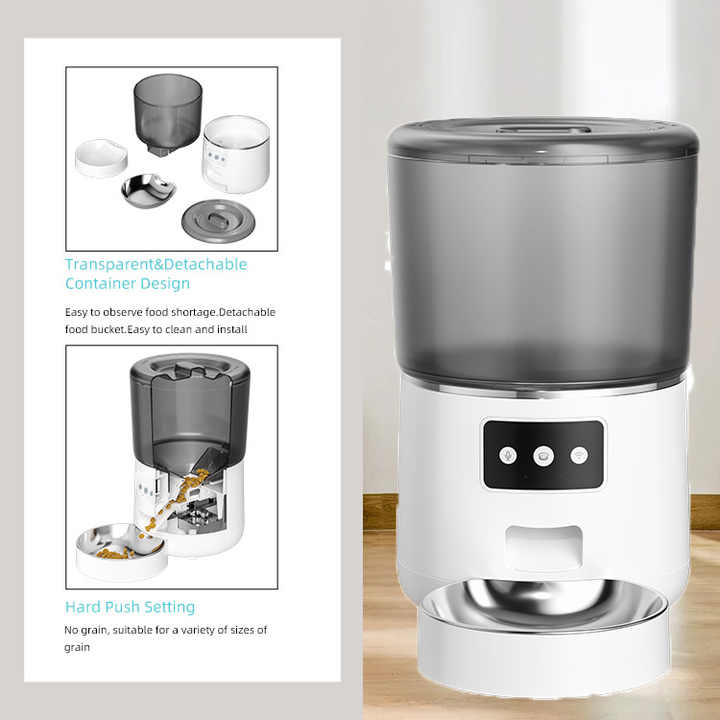جهاز التغذية الذكي للحيوانات الأليفة مزود بخاصية . Smart Pet Feeder with WiFi, App Controlled, Adjustable