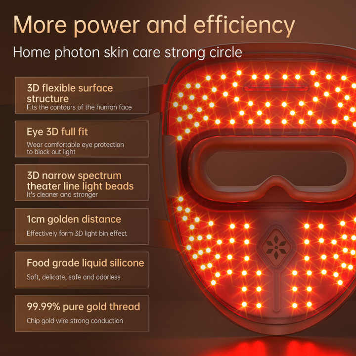 ask Skin Rejuvenation Tighten Red Light - New Facial Tightening Mask for Face and Neck 