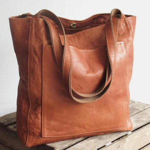 Women's Vintage Oil Wax Leather Tote Bag 