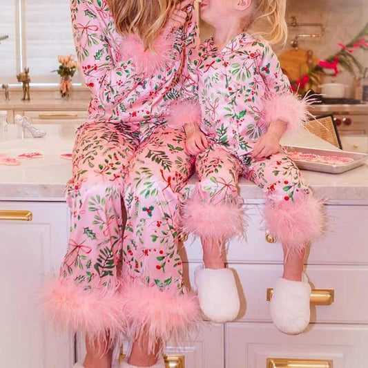 Mommy and Me Christmas Pajamas Set, Mother and Daughter Sleepwear, Matching Christmas Sleepwear Long Sleeve 