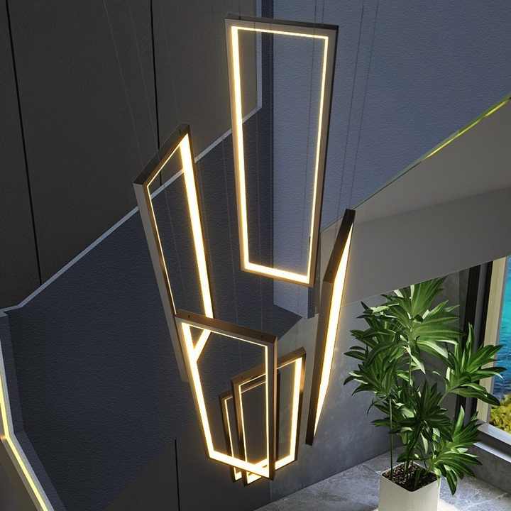Art design villa living room, modern geometric shape 
