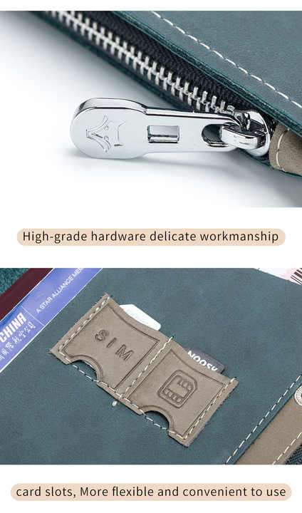 Fashion Leather Belt Passport Cover RFID Blocking. 