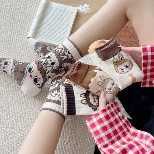 New Cartoon Labobo Socks for Women High Quality Autumn and Winter 