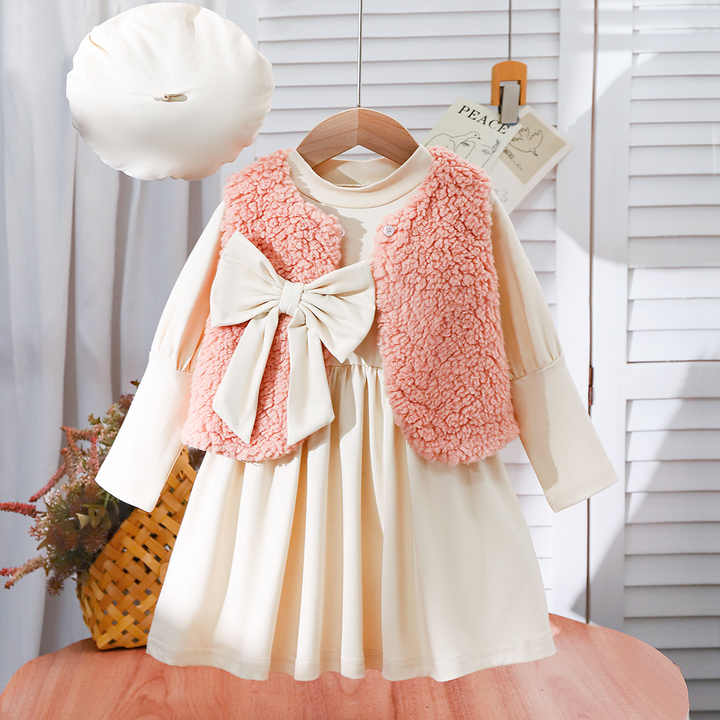 Jacket Dresses Hats for Baby Girls - Autumn and Winter Clothing Set for Girls 