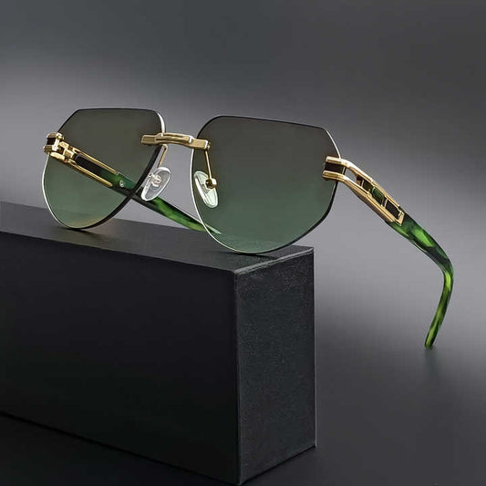 rimless glasses