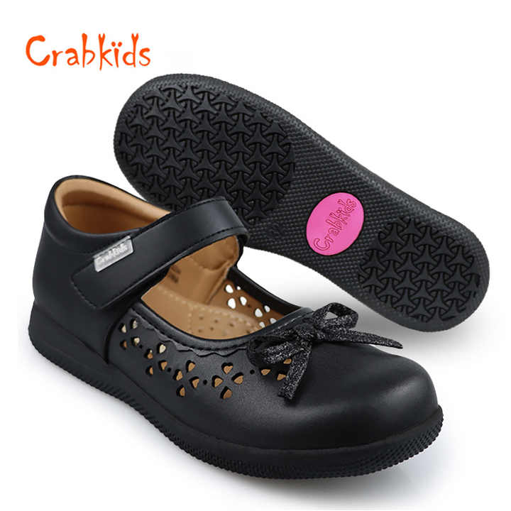 Crabkids New Children Princess Kids Toddler Real School Girl Dress Girls Leather Shoes 