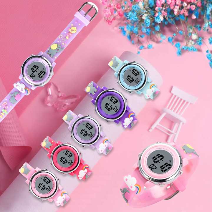 Waterproof backlit children's watch 