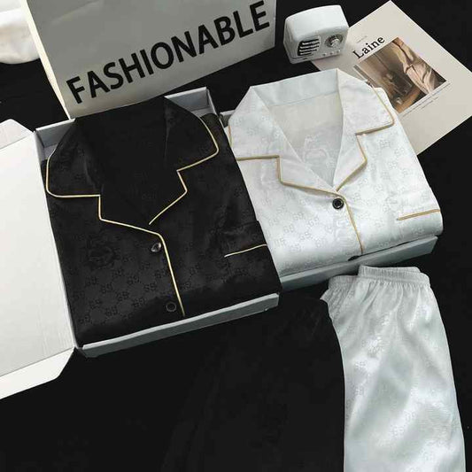 Men's 2-piece silk sleepwear