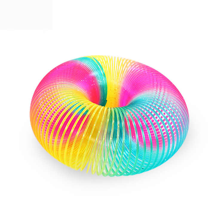 لعبة ألغاز مرنة ملونة للربيع, لعبة من البلاستيك السحري على شكل قوس قزح Colorful Spring Flexible Puzzle Toy, Magic Rainbow Plastic Toy