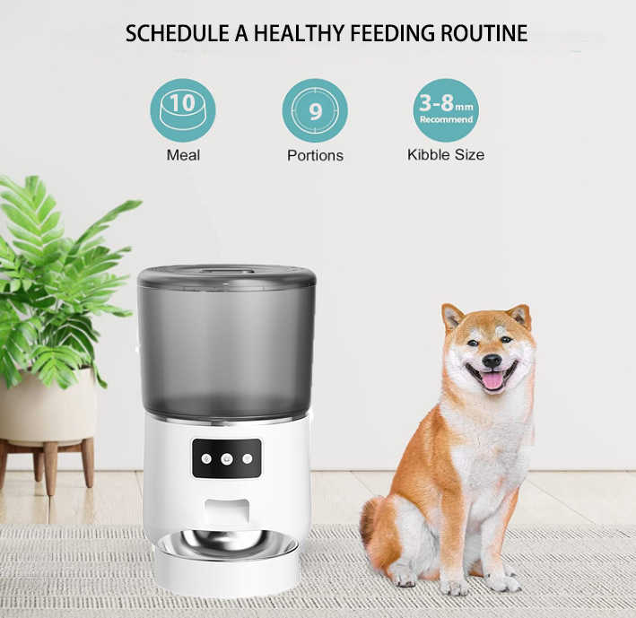 جهاز التغذية الذكي للحيوانات الأليفة مزود بخاصية . Smart Pet Feeder with WiFi, App Controlled, Adjustable