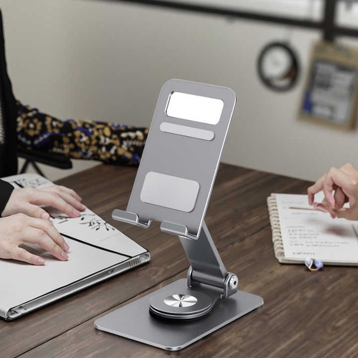 إكسسوارات هاتف محمول للاستخدام المكتبي مع حامل iPad قابل للطي من سبائك الألومنيوم Mobile Phone Accessories for Office Use with Foldable Aluminum Alloy iPad Stand