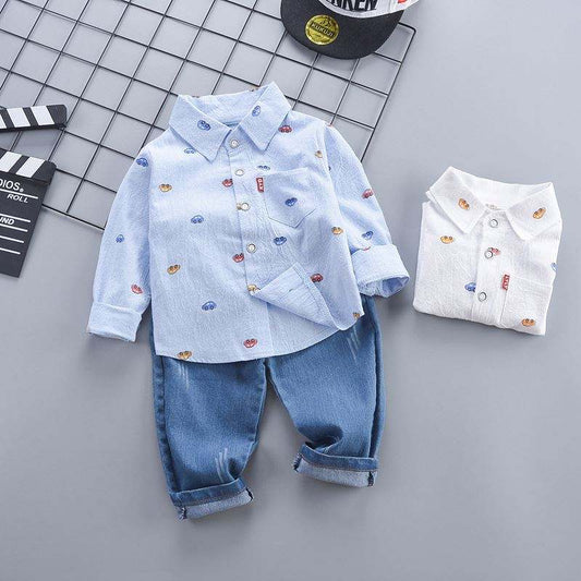Boys' Long Sleeve Shirt + Pants, Toddler Boys Clothing Sets 