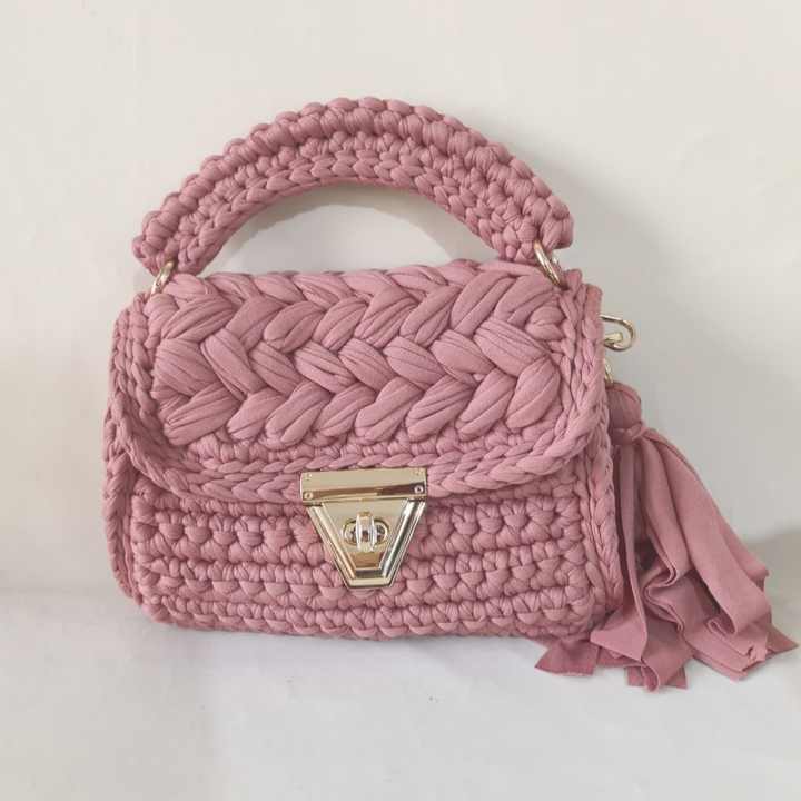 New Women's Hand-woven Striped Canvas Shoulder Bag