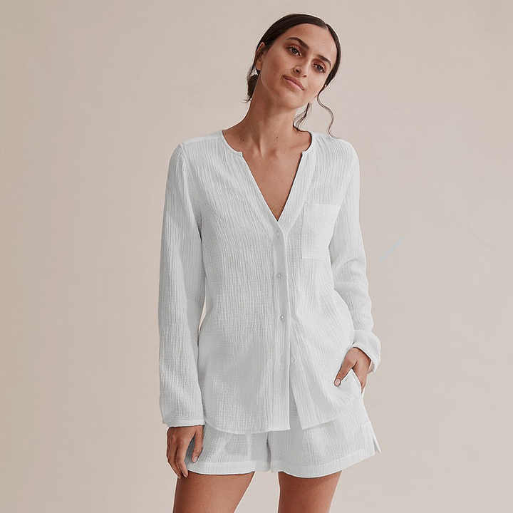 بيجامة نسائية بأكمام كاملة وصدر واحد-Full Sleeve Women Pajama Single