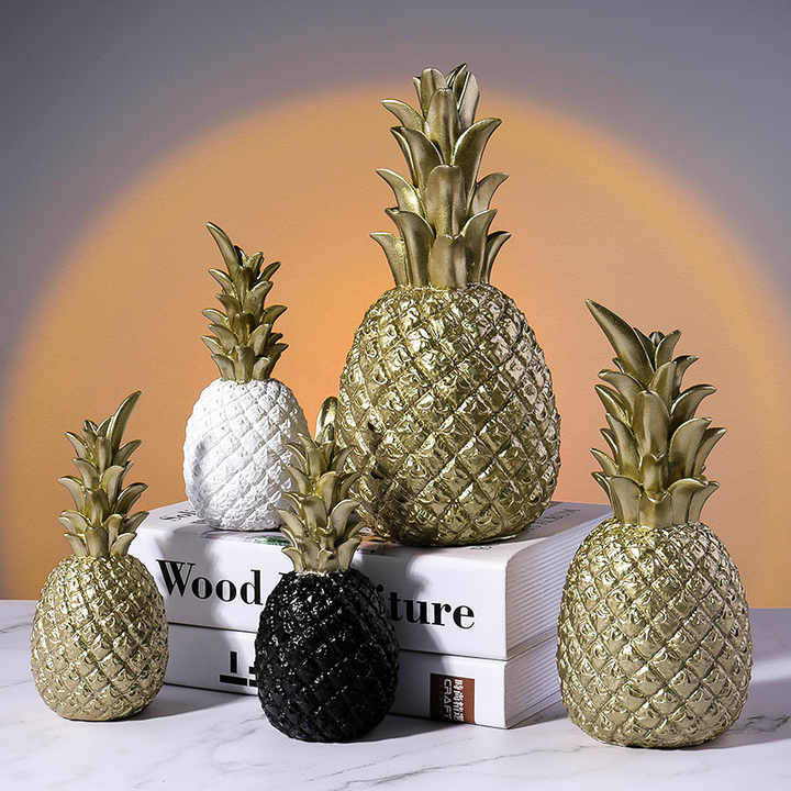 Nordic INS Pineapple Decor, Black Gold Pineapple Decor, Creative Living Room Decor, TV Cabinet, Soft Decor, Pineapple Letter 