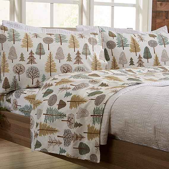 Ultra-soft microfiber lodge print 4-piece sheet set. 