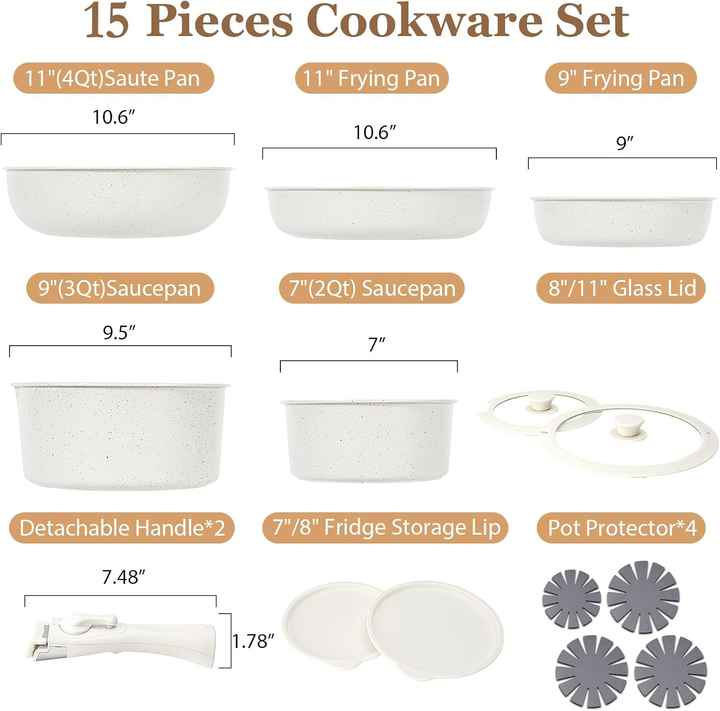 Granite and aluminum cooking sets 