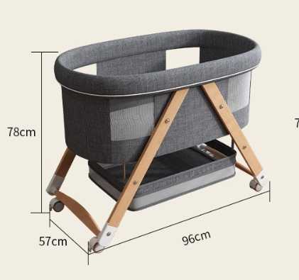 Modern Design Baby Crib Foldable Wood 