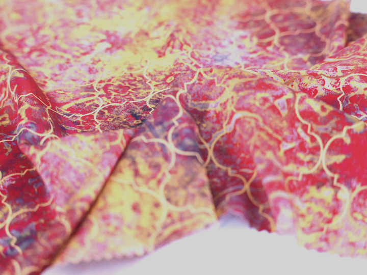 Printed Custom Digital Floral Designs Silk-Satin Fabric 