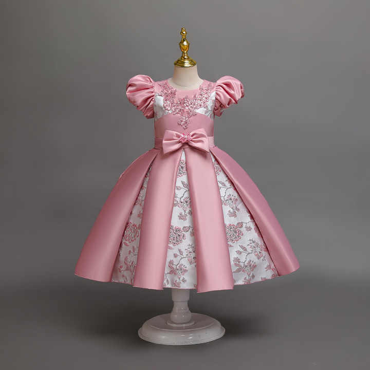 Summer Clothes Bow Satin Princess Dress Birthday Party Dress