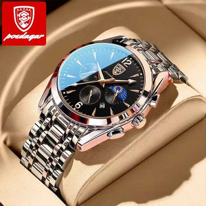 POEDAGAR Men's Watches, Men's Stainless Steel 