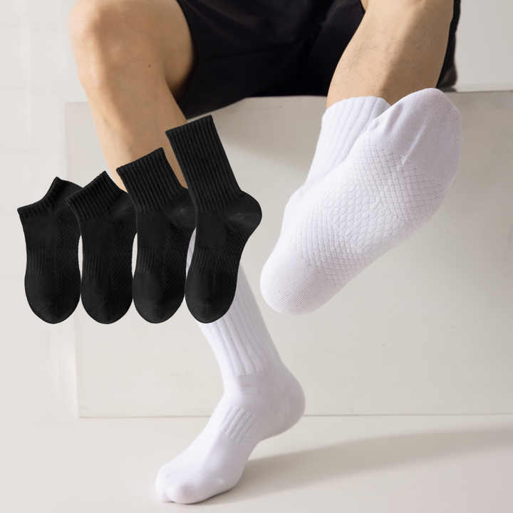 Men's White Compression Socks with Bamboo Logo 