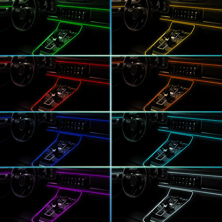 Wholesale General Cars RGB Strip 5V 12V Universal Car Light Neon Fiber 