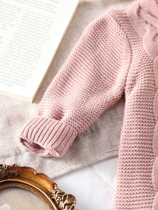 Sweet Baby Girl Pink Rabbit Ear Hooded Jumpsuit 