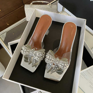 كعب نسائية جديدة بكعب شفاف