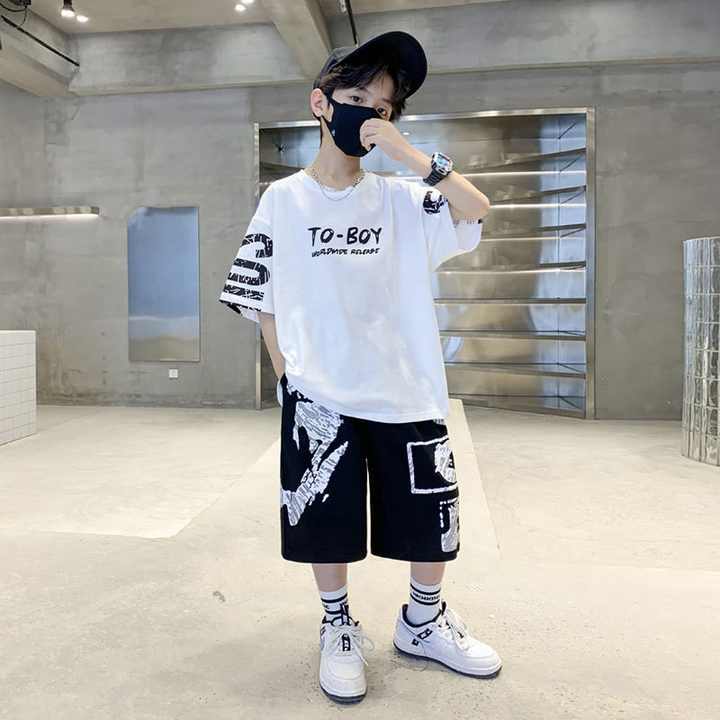 Boys' 2-Piece Short-Sleeved Pants Set 