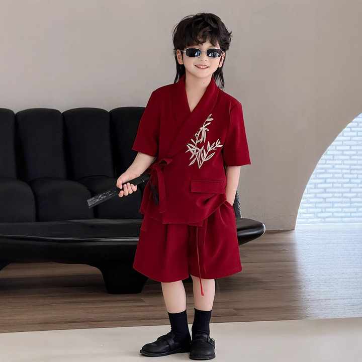 Boys' shorts embroidered tang suit 