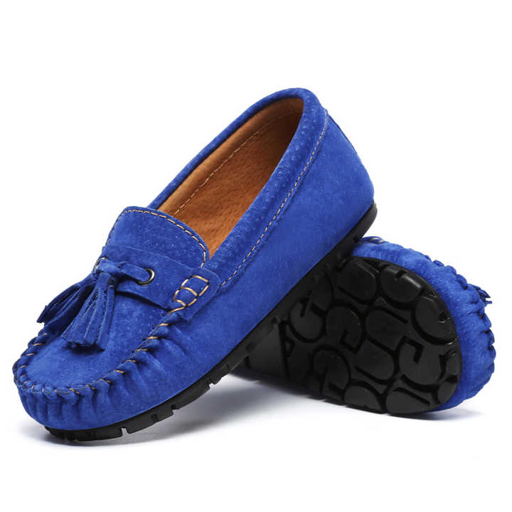 Real Leather Tassel Bean Shoes Children 