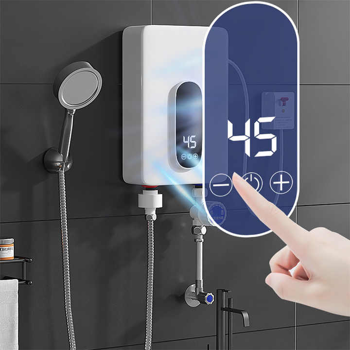جودة عالية Tankless التحكم الذكي في درجة الحرارة تعمل باللمس كهربائي ساخن للمنزل High Quality Tankless Smart Temperature Control Touch Screen Electric Hot Water Heater for Home