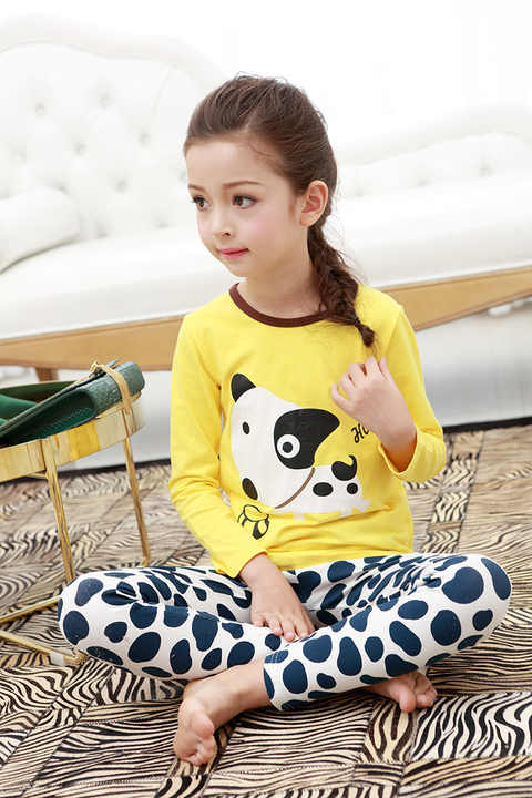 Long-sleeved cotton children's pajamas