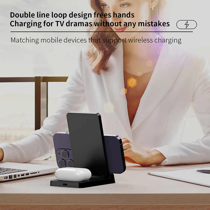 Foldable wireless smartphone charger for mobile phone. 