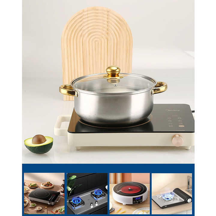 12-Piece Stainless Steel Non-Stick Kitchen Utensil Set Including Cooking Pot for Kitchen Use Metal 
