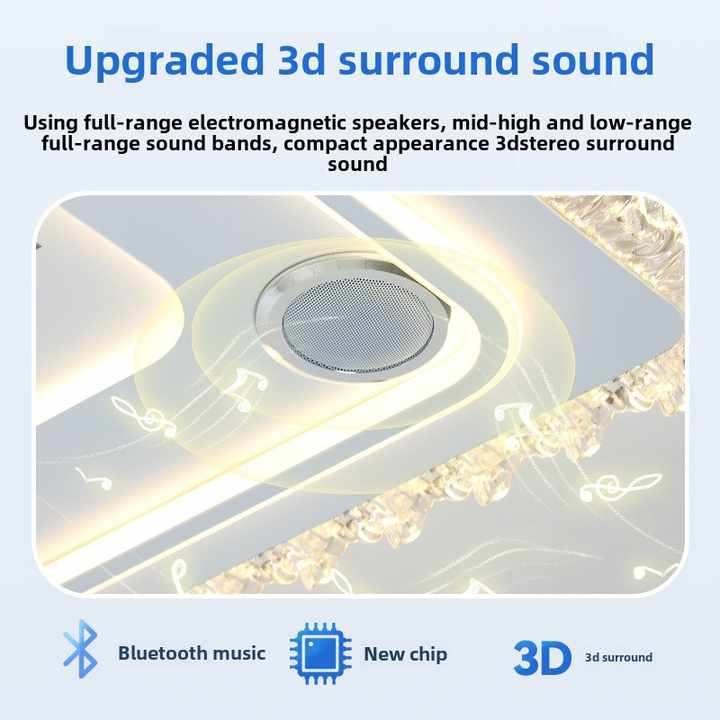 Modern LED Fans Smart Flawless with Light for Home Bluetooth Sound Remote Indoor Lights for Living Rooms 