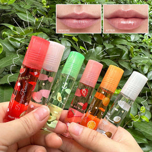 Random Roll On 6 Colors Fruit Oil Mirror Moisturizing Transparent Long Lasting Cosmetics Moisturizing Lip Gloss Lip Balm 