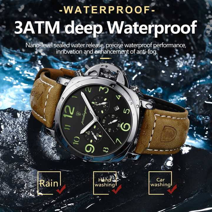 POEDAGAR Luxury Men's Quartz Waterproof Watch 