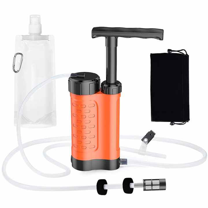 جهاز تنقية مياه التخييم، فلتر مياه للبقاء على قيد  .   Camping Water Purifier, Emergency Survival Water