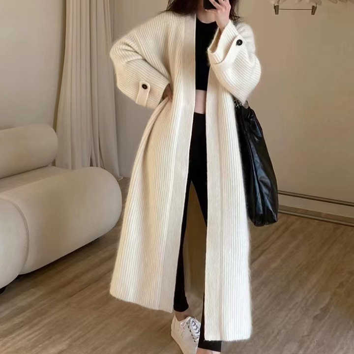 Casual long sleeve knitted coat 
