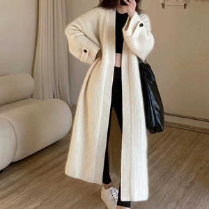 Casual long sleeve knitted coat 