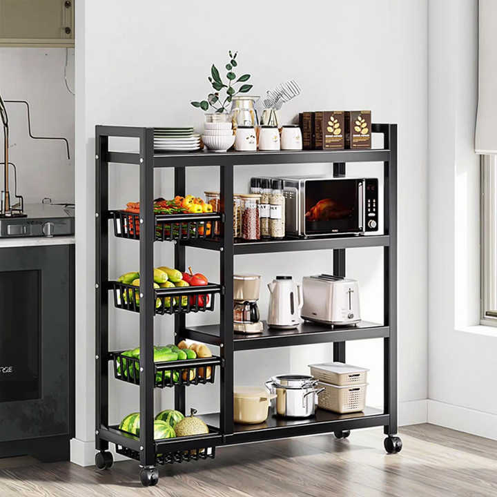 Home Food Storage Rack Freestanding Organizer Convenient Store for Bedroom, Kitchen, Bathroom Home Accessory for Space Efficient 
